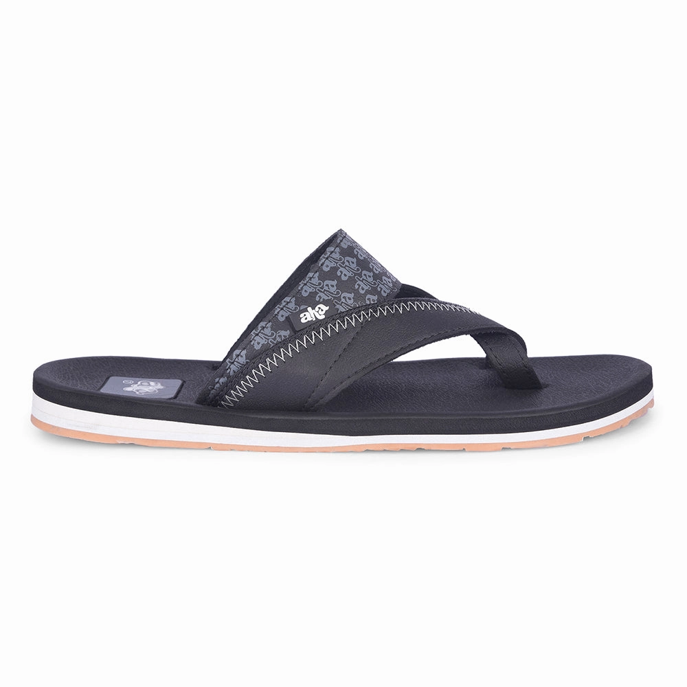 Standard Flip Flops A-HA Casual Black Flip Flop For Men ANCO-02 By Liberty