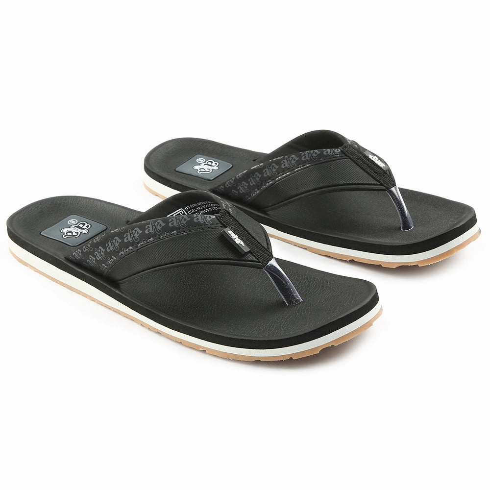 A-HA Casual Black Flip Flops For Men ANCO-03 By Liberty Men Designer Flip Flops