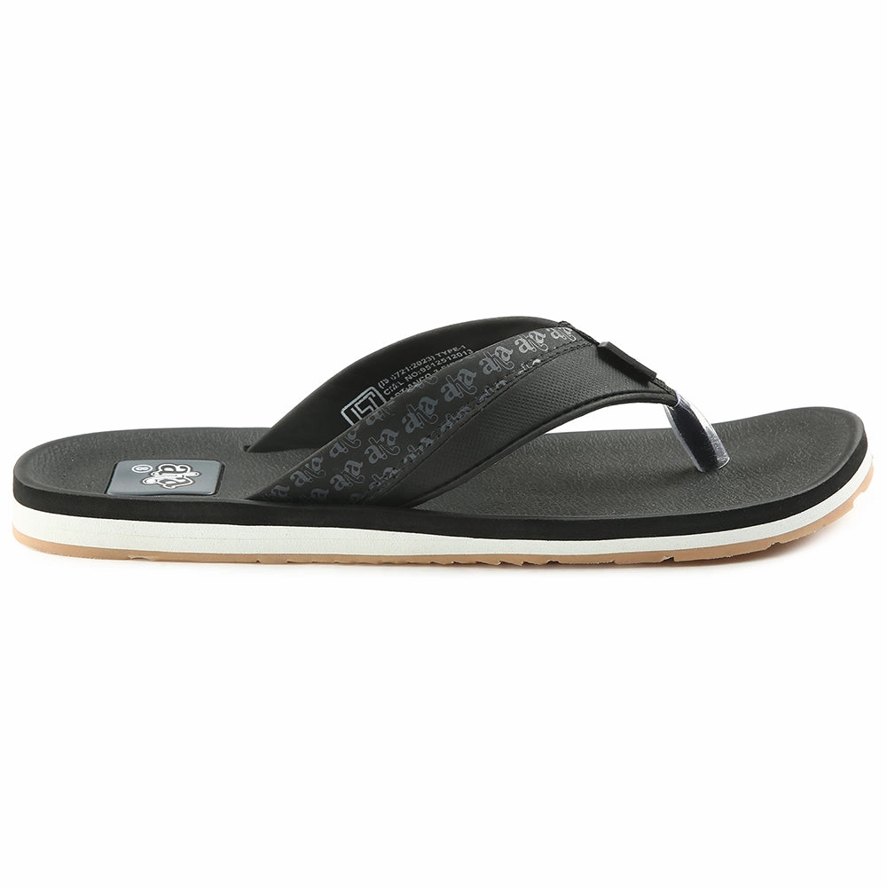 Flip Flops Banned In Italy A-HA Casual Black Flip Flops For Men ANCO-03 By Liberty
