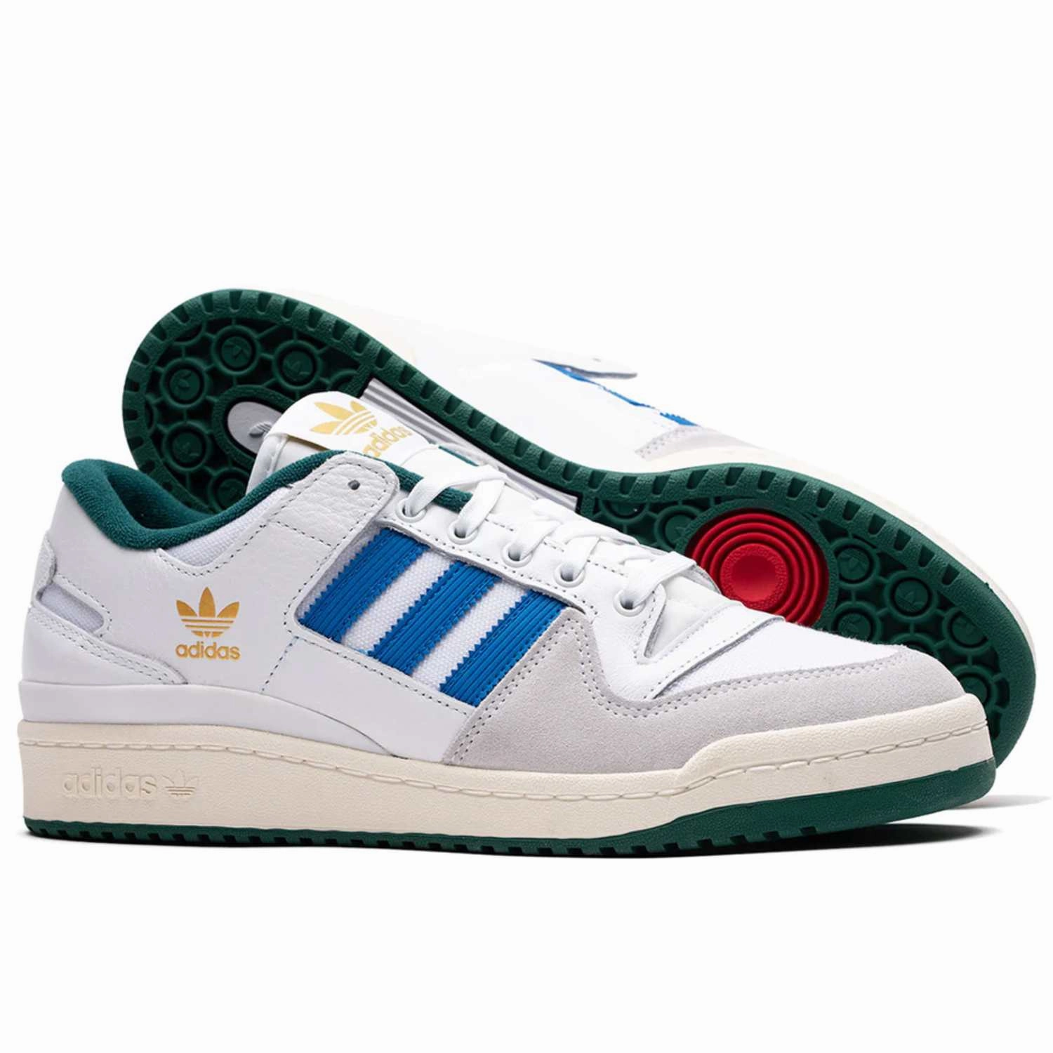 Adidas - Forum 84 Low Adv - Cloud White/Blue Bird/Collegiate Green Adidas Aqua Shoes