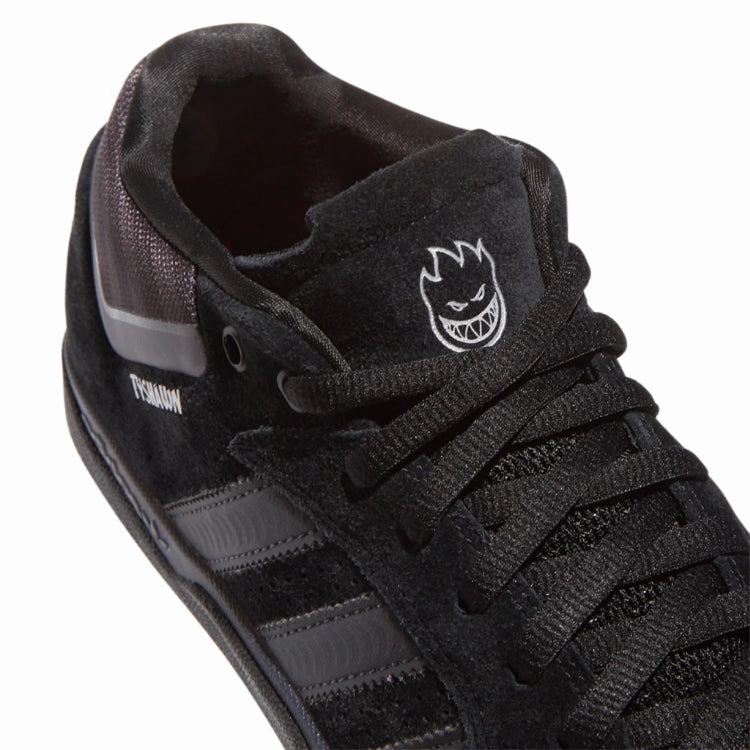 Adidas Skateboarding Tyshawn X Spitfire Skate Shoes - Black/Black/Silver Sb Check Solarsoft Skate Shoes