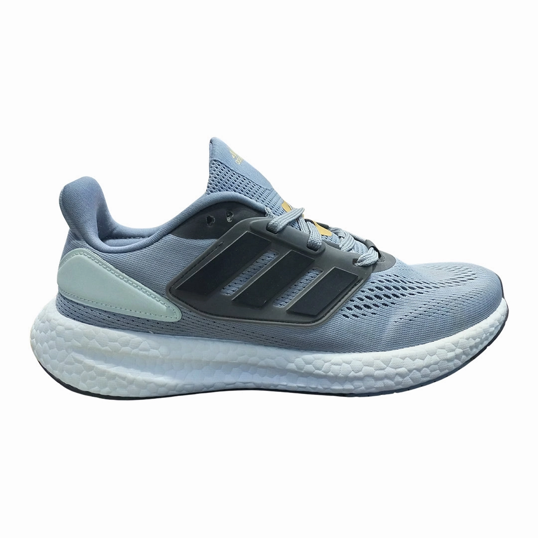 Adii PureBoost 22 - White Blue Black Edition | Energy-Returning Running Shoes for Men & Women | Shop Online at Royal Trend Pakistan Adidas Shoes With Print