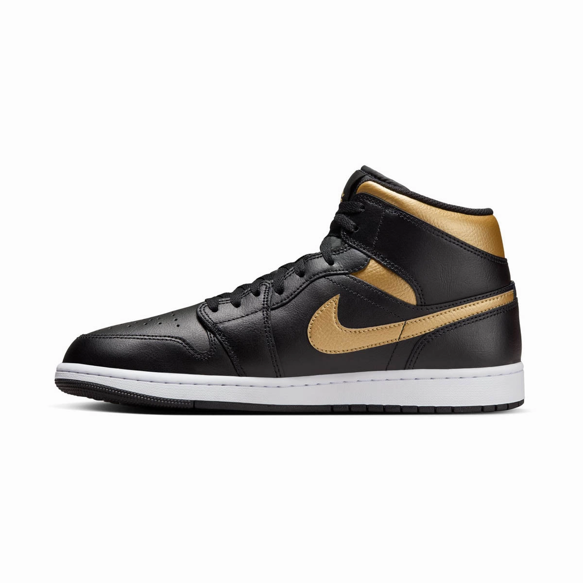 Air Jordan 1 Mid 'Black Metallic Gold' Men's Shoes Asics Comfortable Shoes
