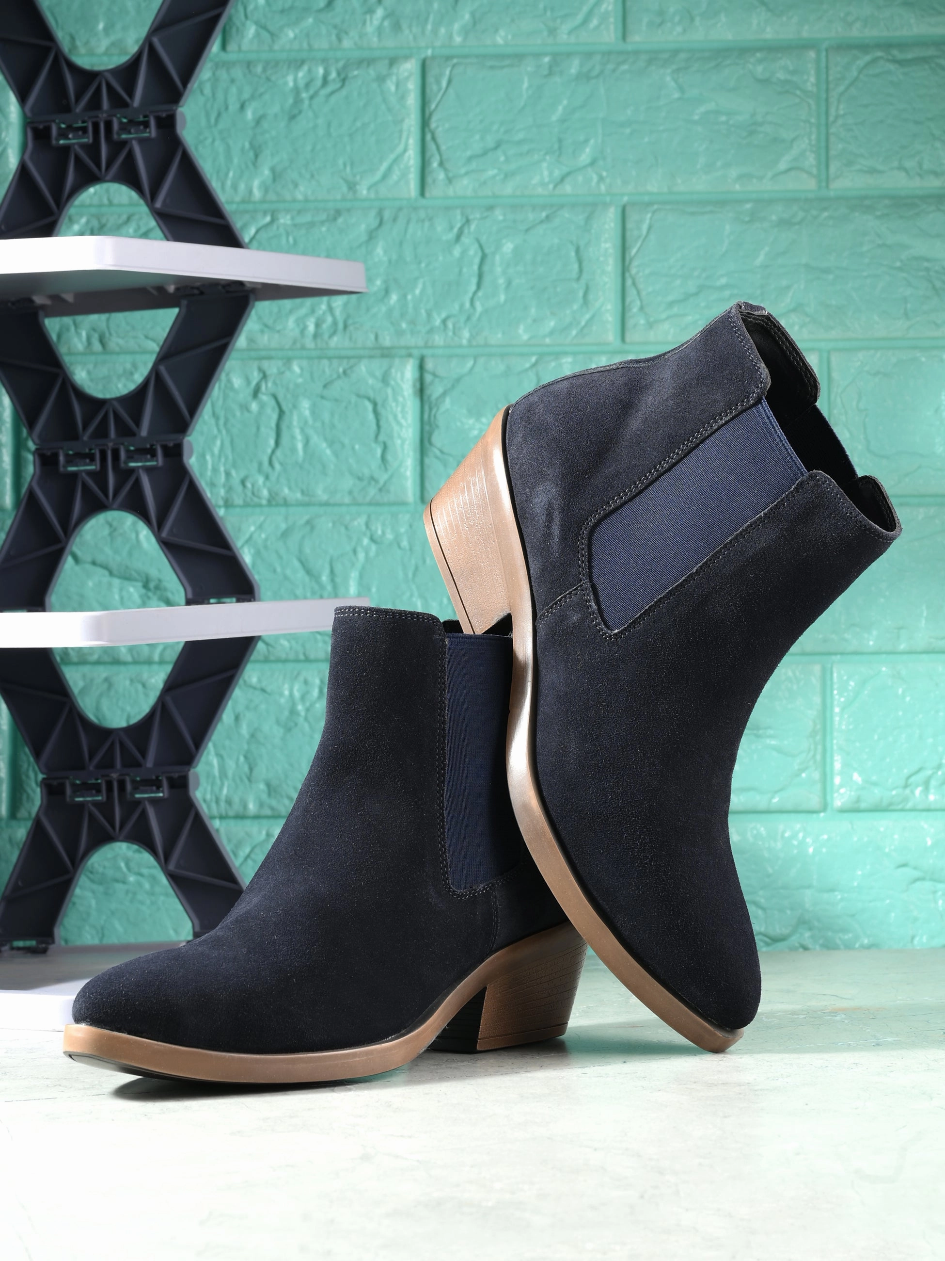 Clarks Smart Casual Shoes Alexis Women Blue Mid-Top Boots