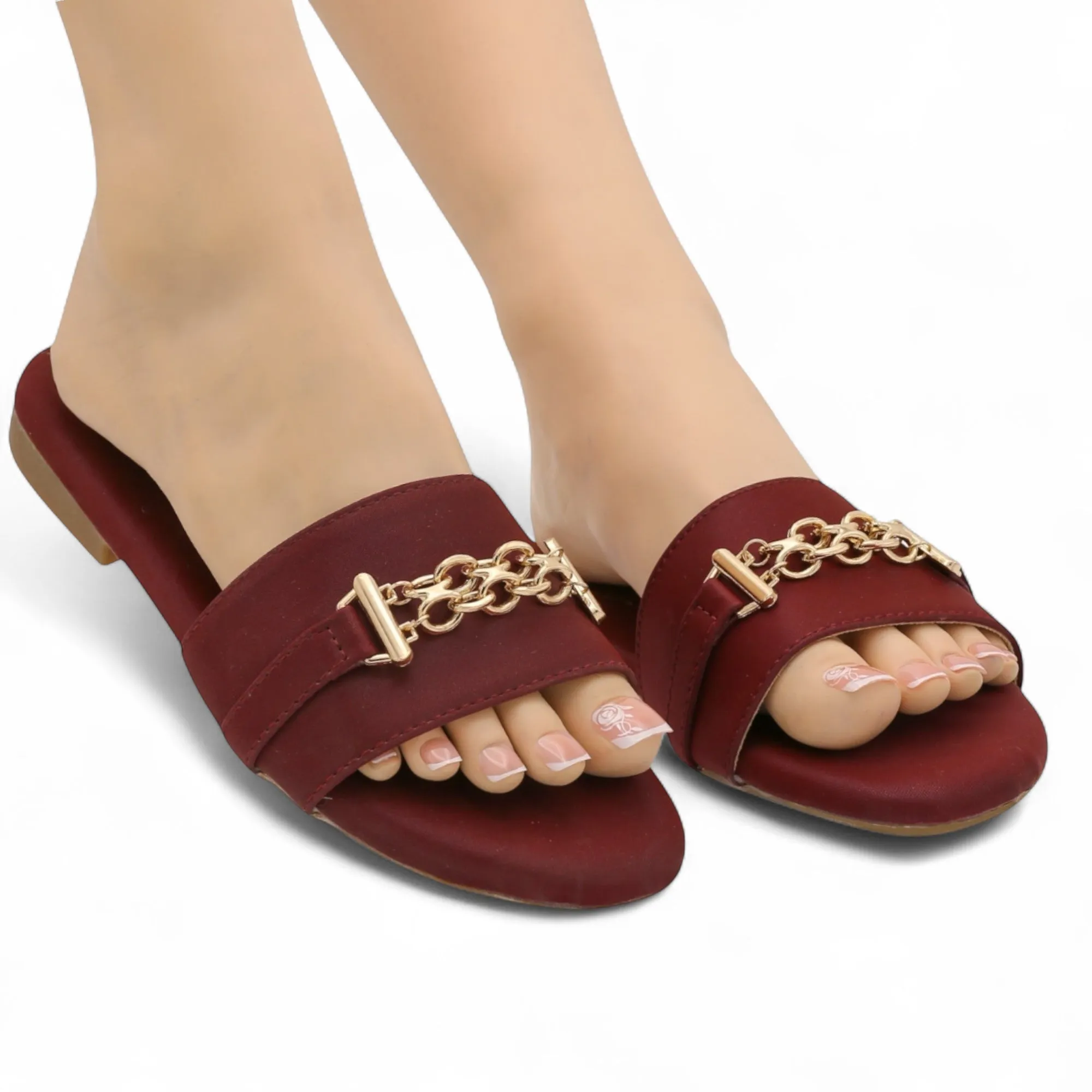 Slingback Flat Shoes Uk M0593 flat slipper-R7-1