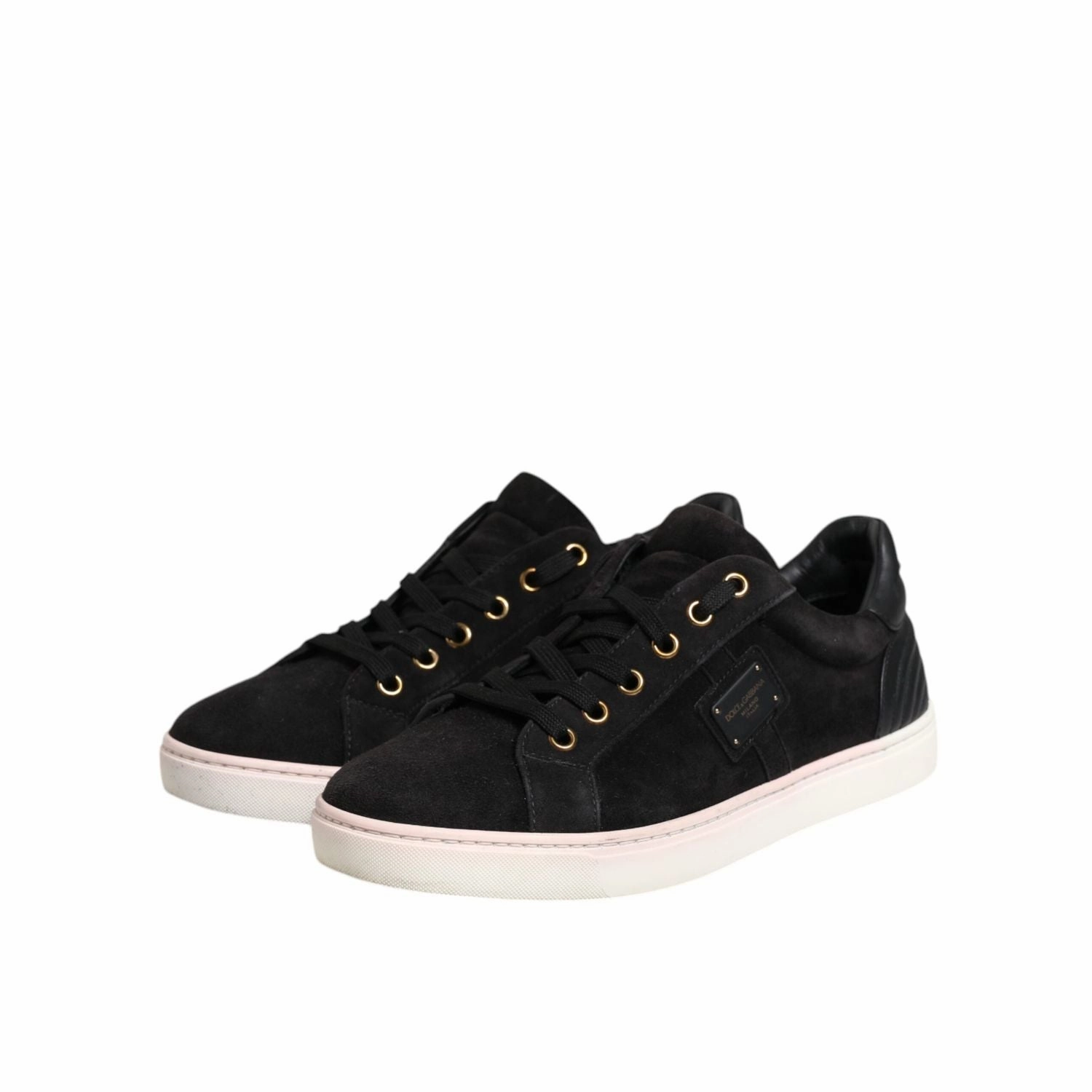Dolce & Gabbana Black Logo Suede Leather Men Sneakers Shoes Casual Shoes Images