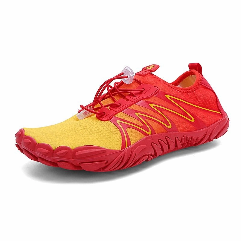 Red Yellow Trail V-Runner Pro - Universal Non-Slip Barefoot Shoes Hiking Or Trail Shoes
