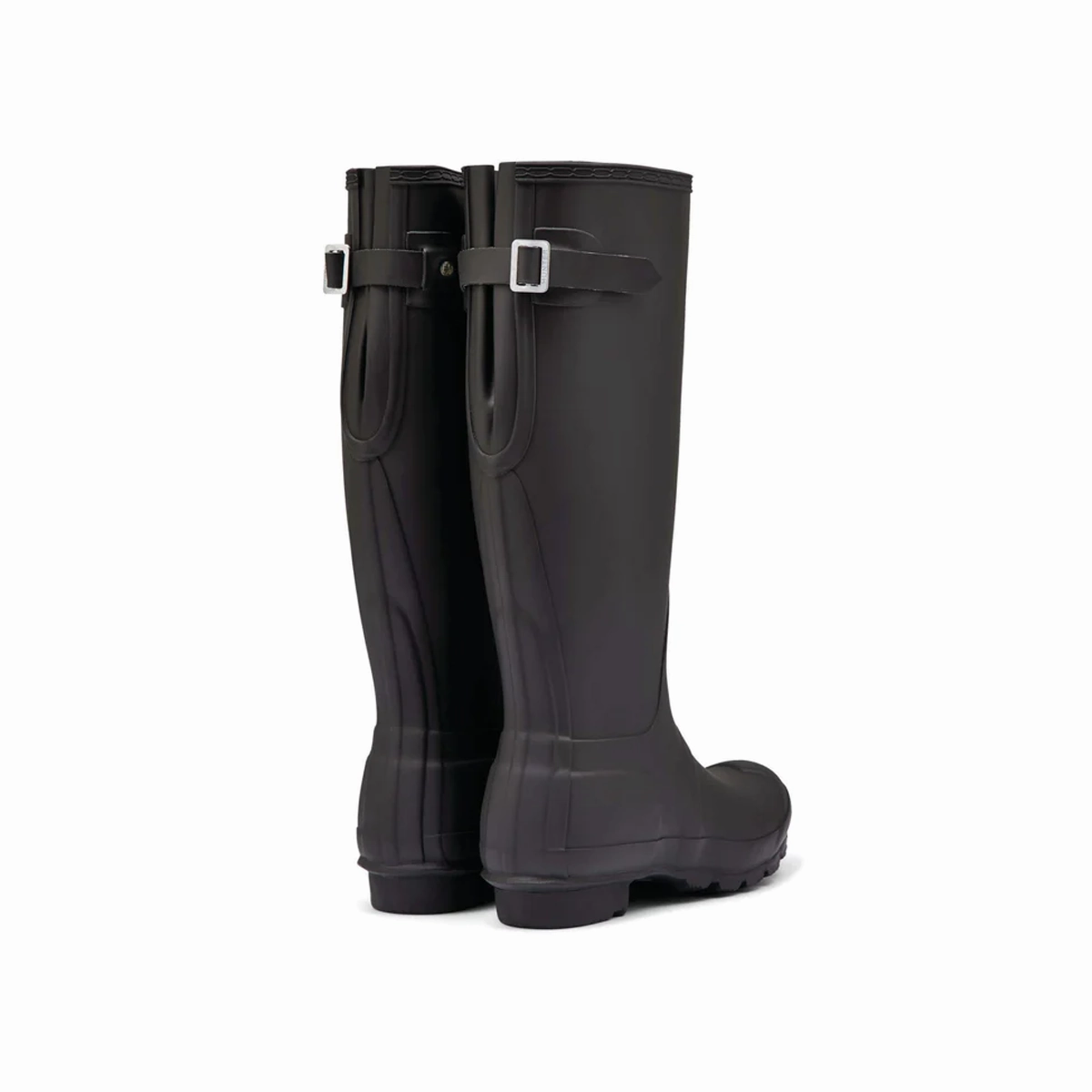 Wide Fit Waterproof Golf Shoes Hunter Women's Original Back Adjustable Tall Rain Boots - Black