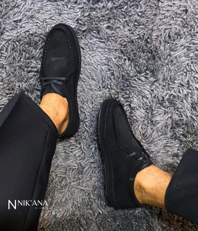 iLVi070-Lace up: Black Flat Foot Arch Support Shoes