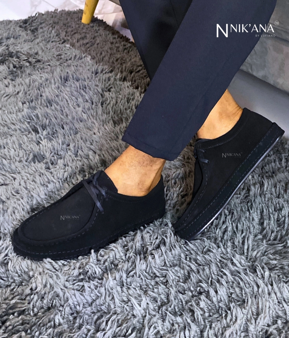 Shoes Flat Feet Walking iLVi070-Lace up: Black