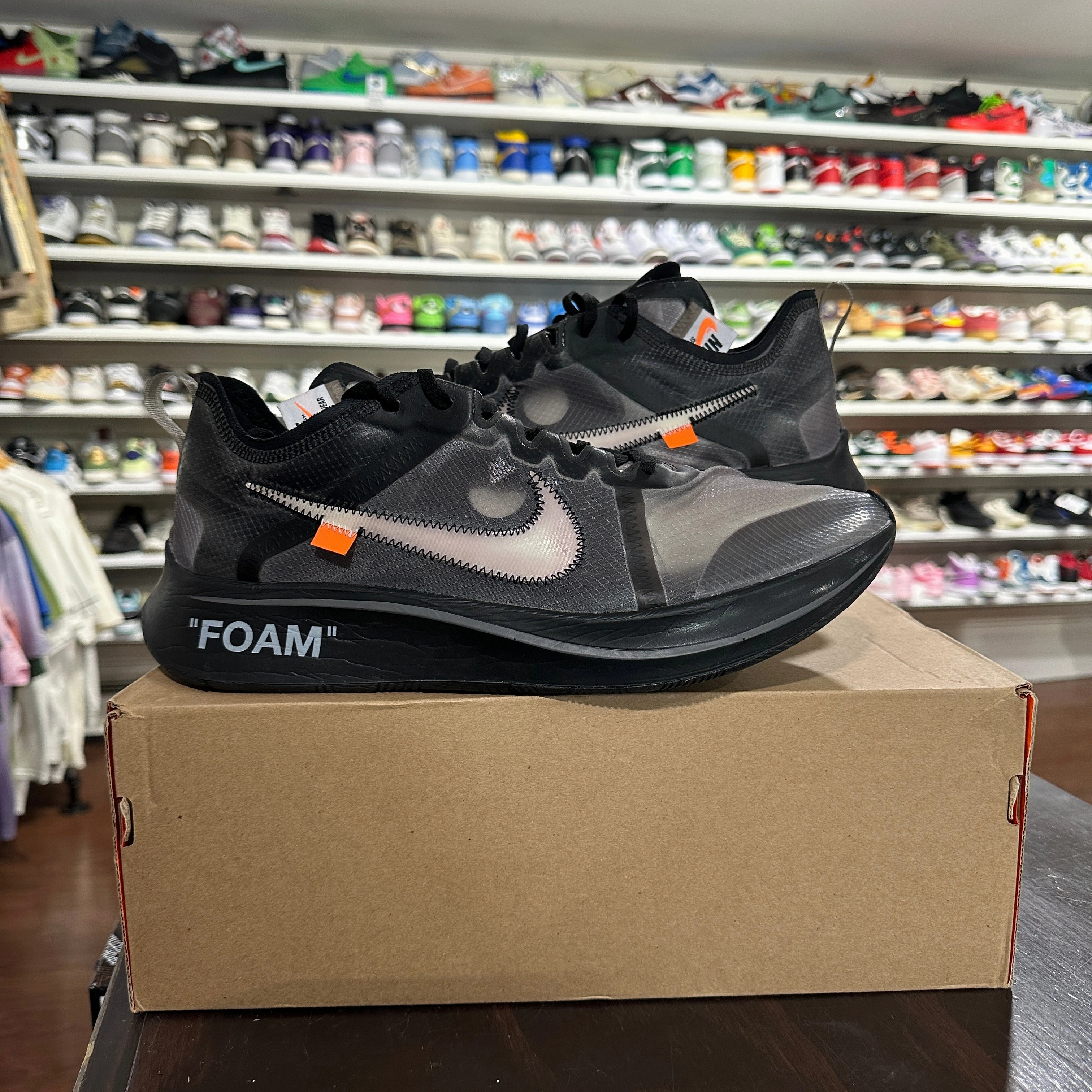 Best Asics Volleyball Shoes 2024 *USED* Nike Off-White Zoom Fly Black Silver (SIZE 14)