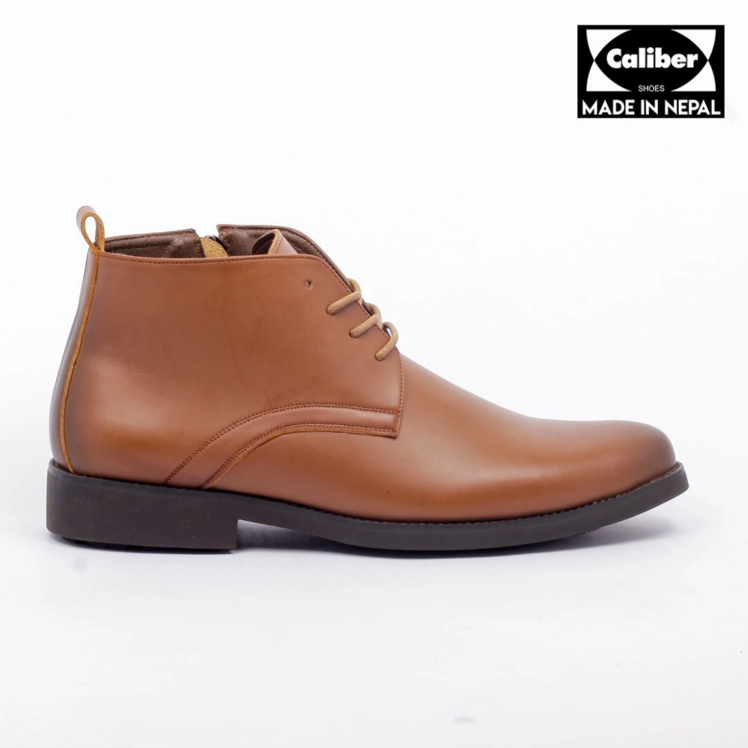 1000 Casual Caliber Shoes Coffee/R Side Chain With Lace Up Boots for Men (A 409 C)