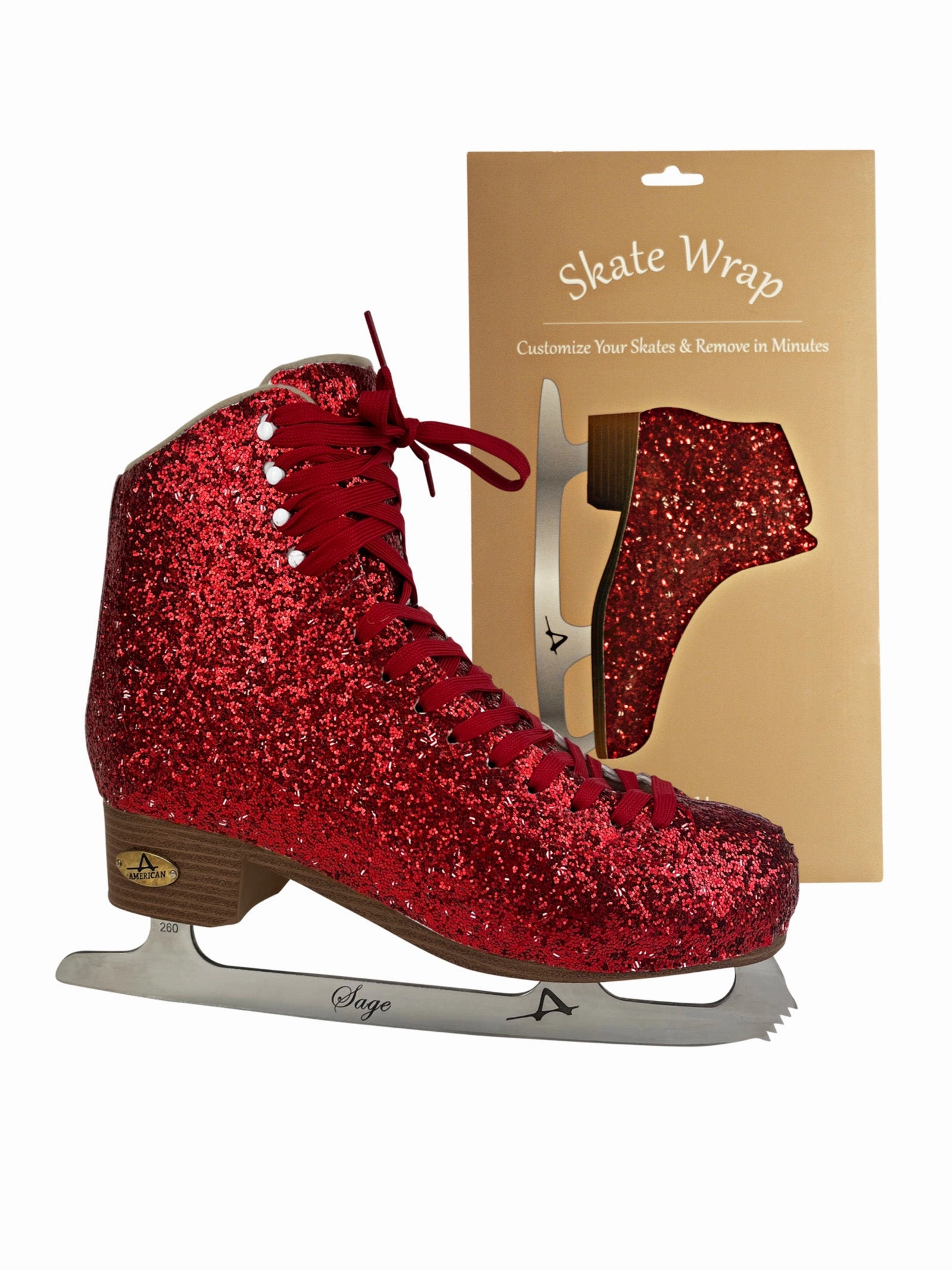 Skate Size Compared To Shoe Size American Skate Wrap Womens, Sparkle Red