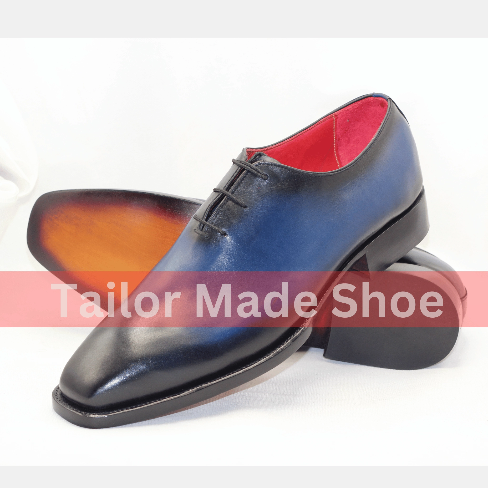 Artisan-Crafted Blue Leather Shoes  The Epitome of Sophistication Handcrafted Premium Blue Leather Shoes with Black Finish  Modern Elegance Farm Boots