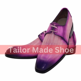 Artisan Hand-Dyed Leather Shoes - Stylish Ombre Finish for Men Premium Quality Purple Oxfords - Modern Elegance Redefined Infant Rubber Boots
