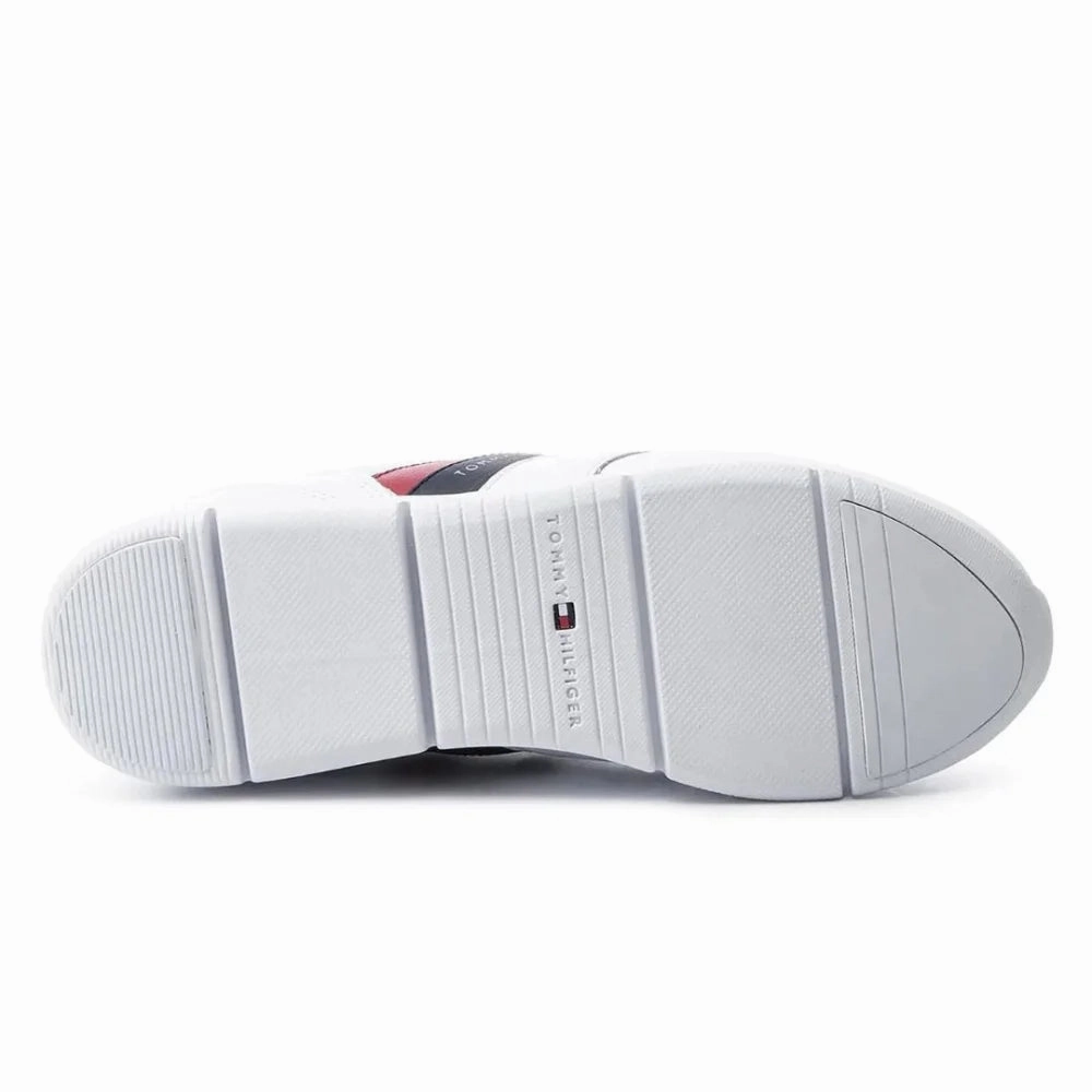 Tommy Hilfiger Lightweight Leather  Sneakers FW0FW04261-WHT Running Shoes Shops Near Me