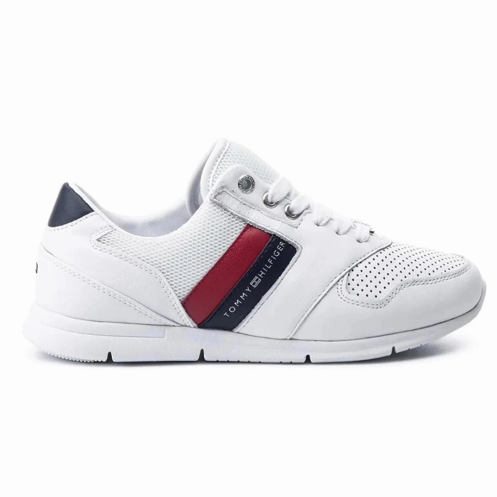Tommy Hilfiger Lightweight Leather  Sneakers FW0FW04261-WHT Minimalist Trail Running Shoes