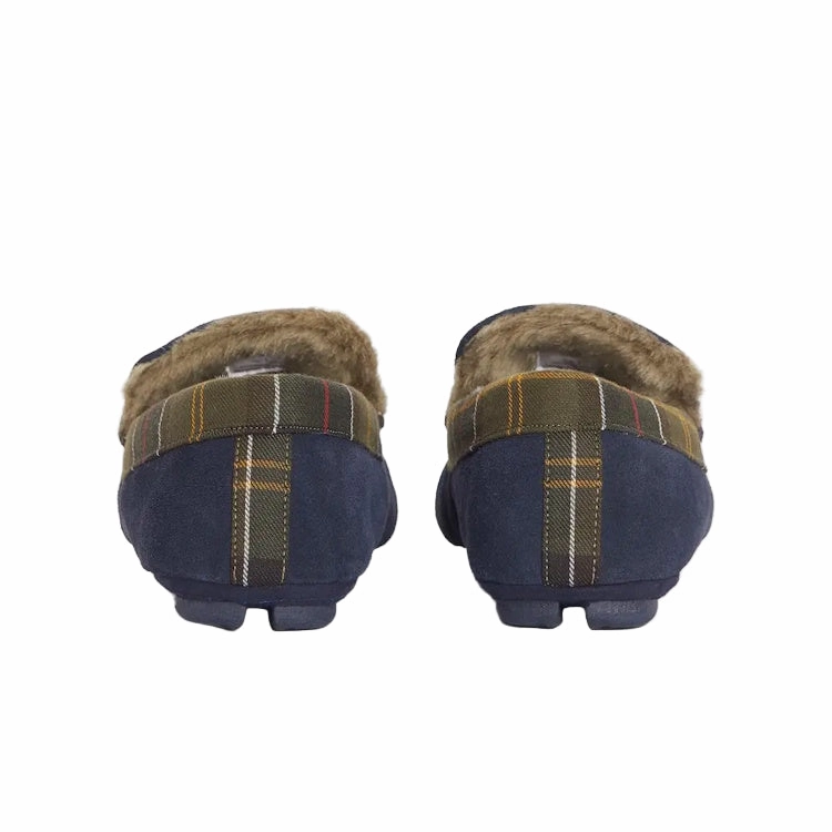 Barbour Monty Slippers - Navy Suede Bulldog Slippers