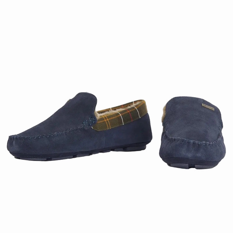 Barbour Monty Slippers - Navy Suede Teddy Bear With Bunny Slippers