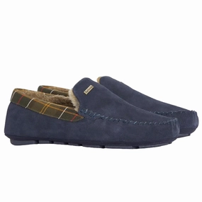 Barbour Monty Slippers - Navy Suede Daisy Ballet Slippers