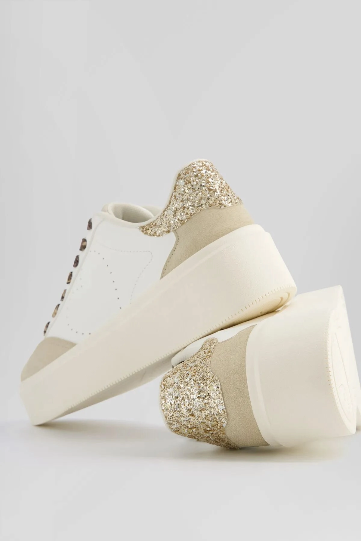 Brahma Sneakers Bershka Women's Patterned And Glitter Detailed Sneakers
