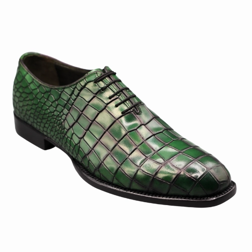 Bespoke Handmade Made to Measure Genuine Crocodile Print Green Leather Laceup Oxford Mens Shoes Georgia Farm And Ranch Boots