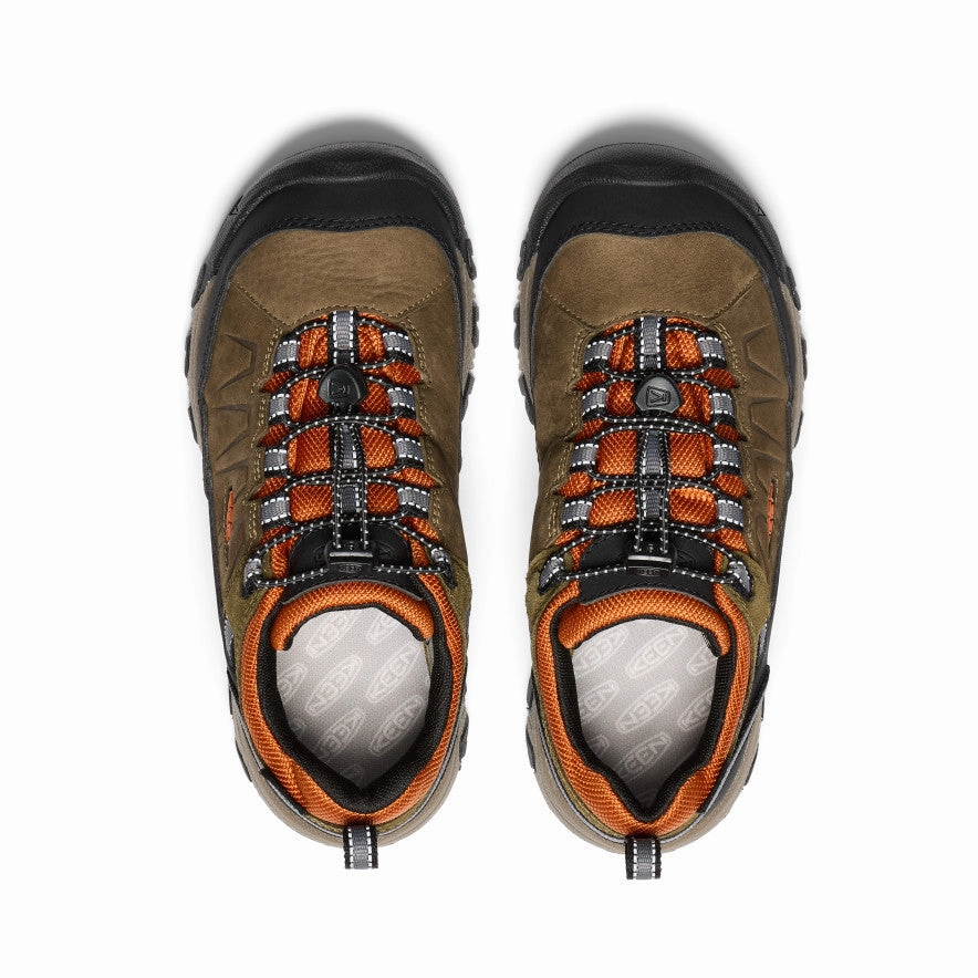 All Out Blaze Ventilator Hiking Shoes Big Kids' Targhee IV Waterproof Hiking Shoe  |  Dark Olive/Gold Flame