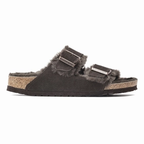 Birkenstock Women's Arizona Shearling Mocha Narrow Flat Shoes