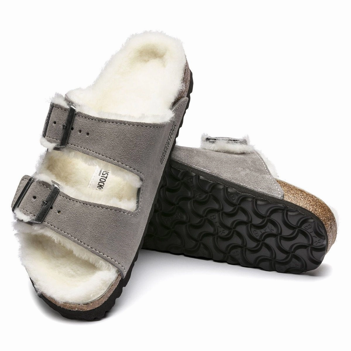 Birkenstock Women's Arizona Shearling Stone Flat Foot Support Running Shoes