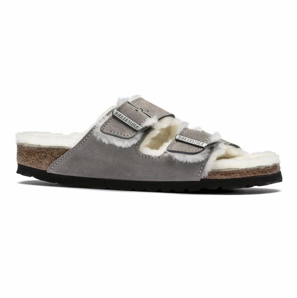 Birkenstock Women's Arizona Shearling Stone Best Flat Sole Running Shoes