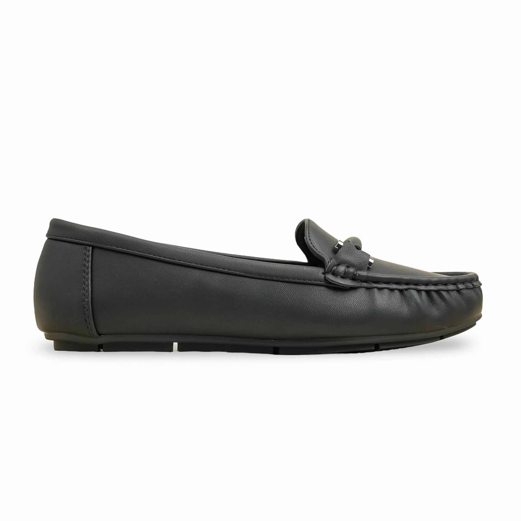 Black Moccasin For Women WN4510 Casual Shoes That Look Like Dress Shoes