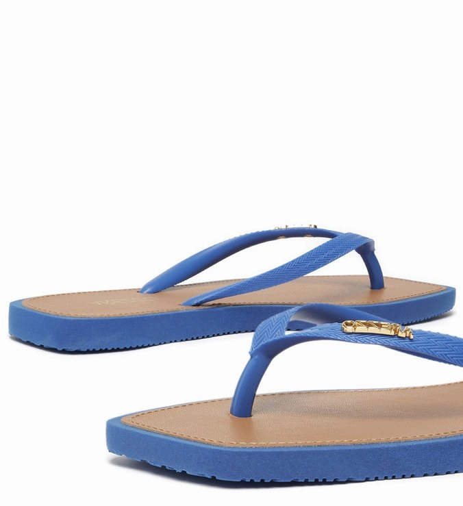 Gel Flat Shoes Blue Square Toe Slipper