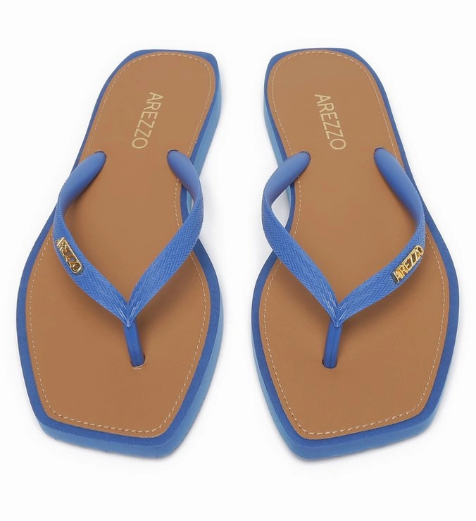 Blue Square Toe Slipper Flat Bottom Athletic Shoes