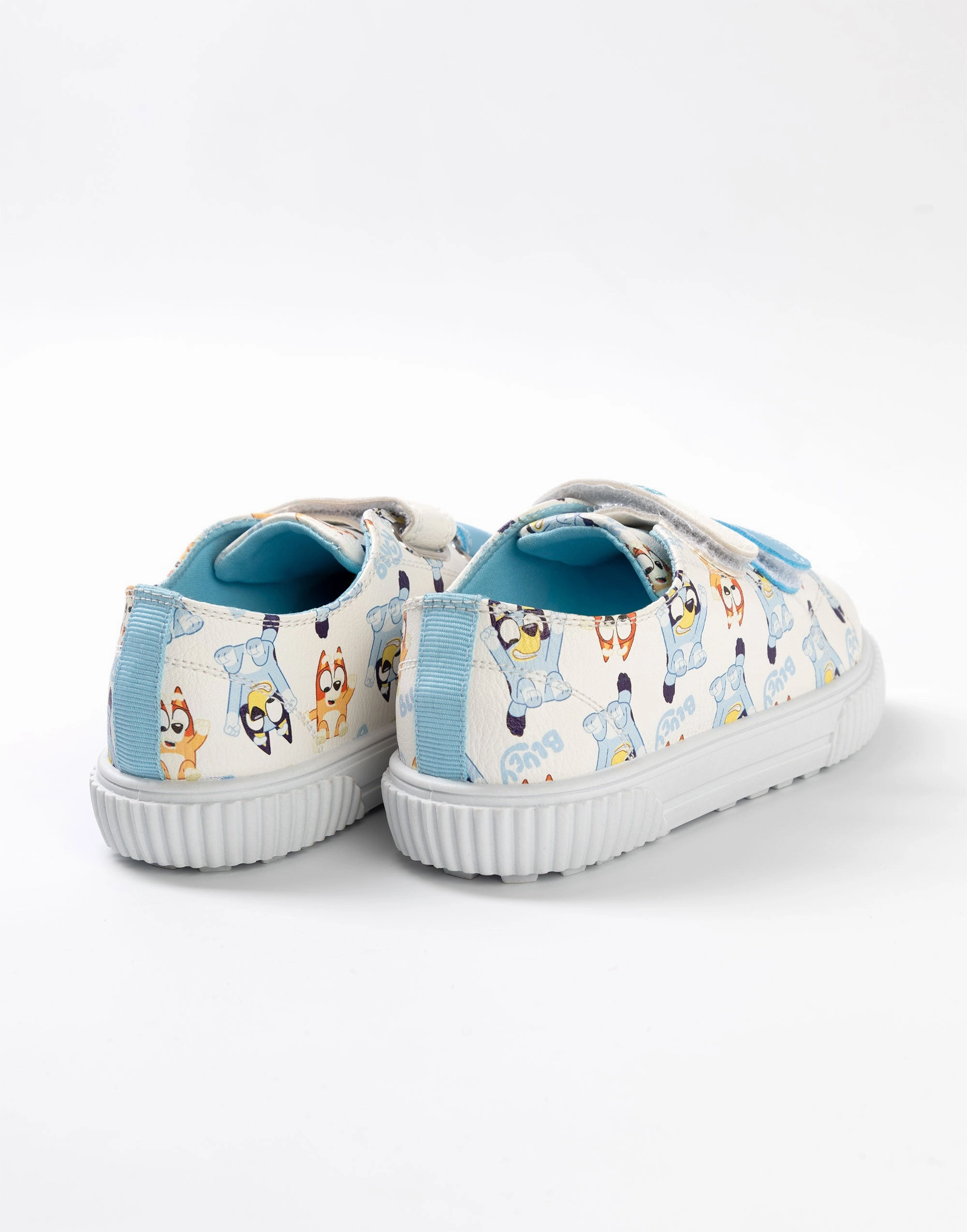 Shoe Carnival Flats Bluey Multi Character Unisex Kids White Velcro Trainers