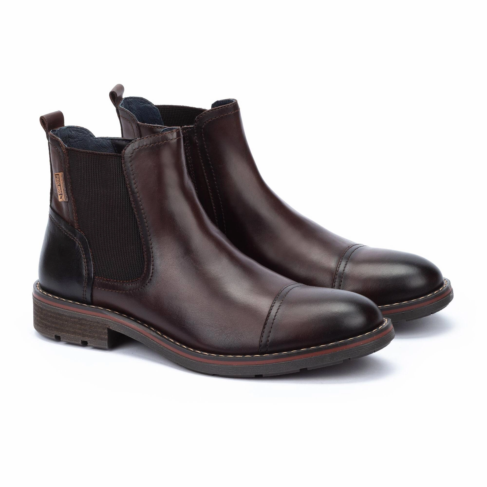 Pikolinos York M2M-8022C1 Mens Olmo Brown Leather Side Zip Ankle Boots Military Winter Boots