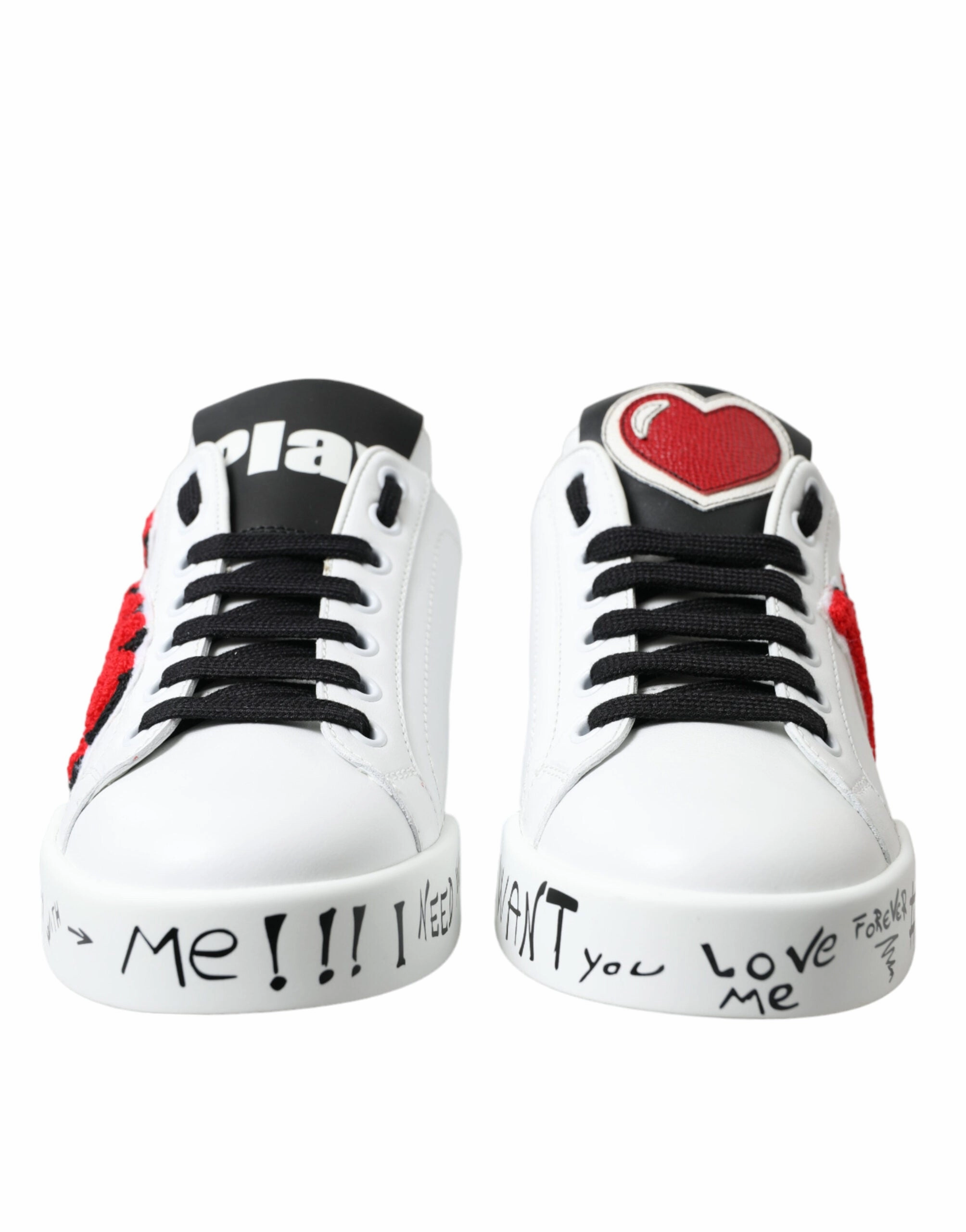 Neon Sneakers White Love Patch Portofino Classic Sneakers Shoes