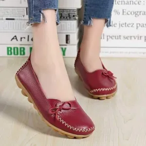 Women Casual Leather Comfy Flat Loafers Flat Feet Ruining My Shoes