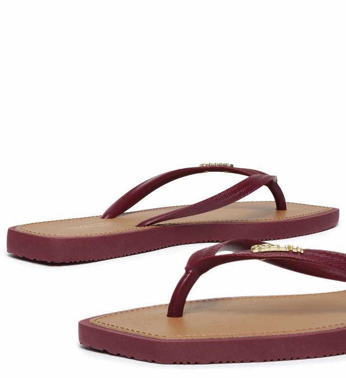 Brizza Square Toe Red Toe Slipper Flat D'orsay Shoes