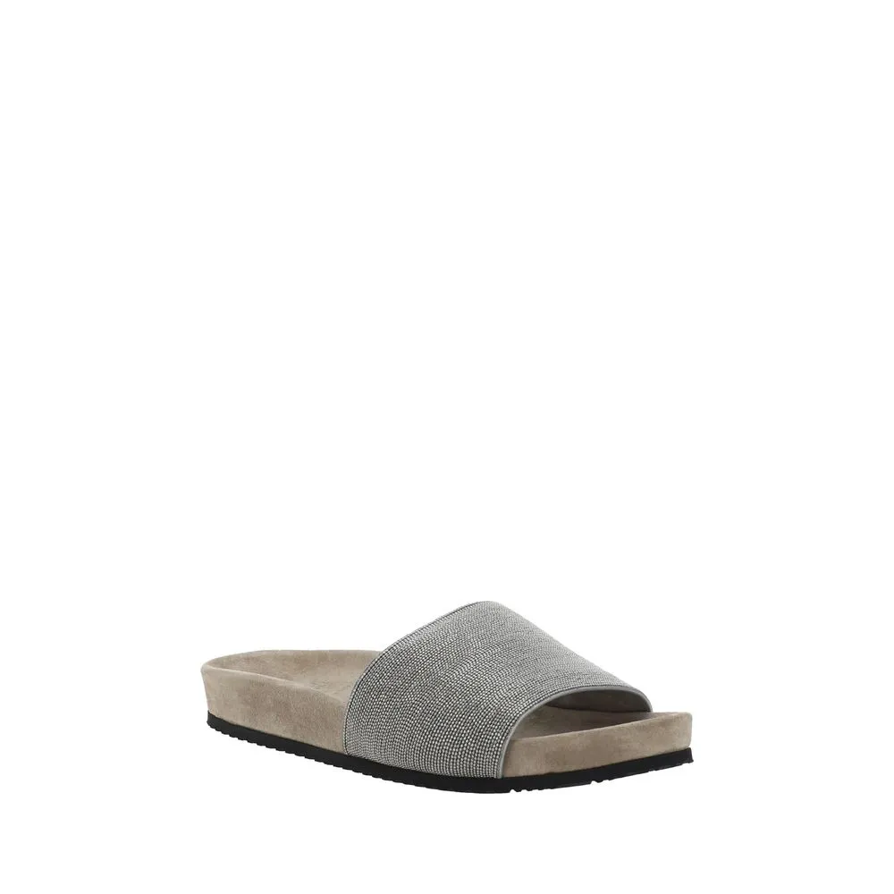 Brunello Cucinelli Brown Calf Leather Bos Taurus Flat Sandals Ballet Flats That Look Like Ballet Shoes