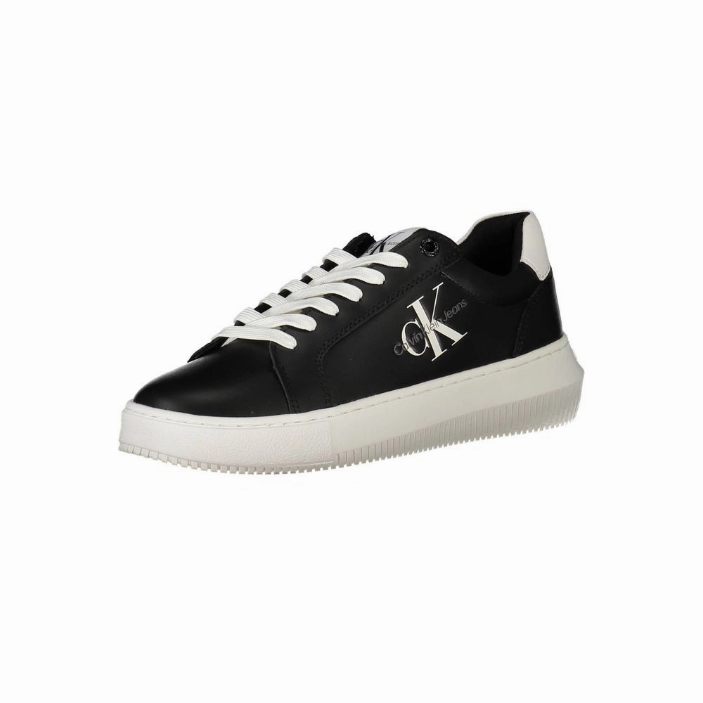 Calvin Klein Black Leather Women Sneaker Shoeplay Sneakers