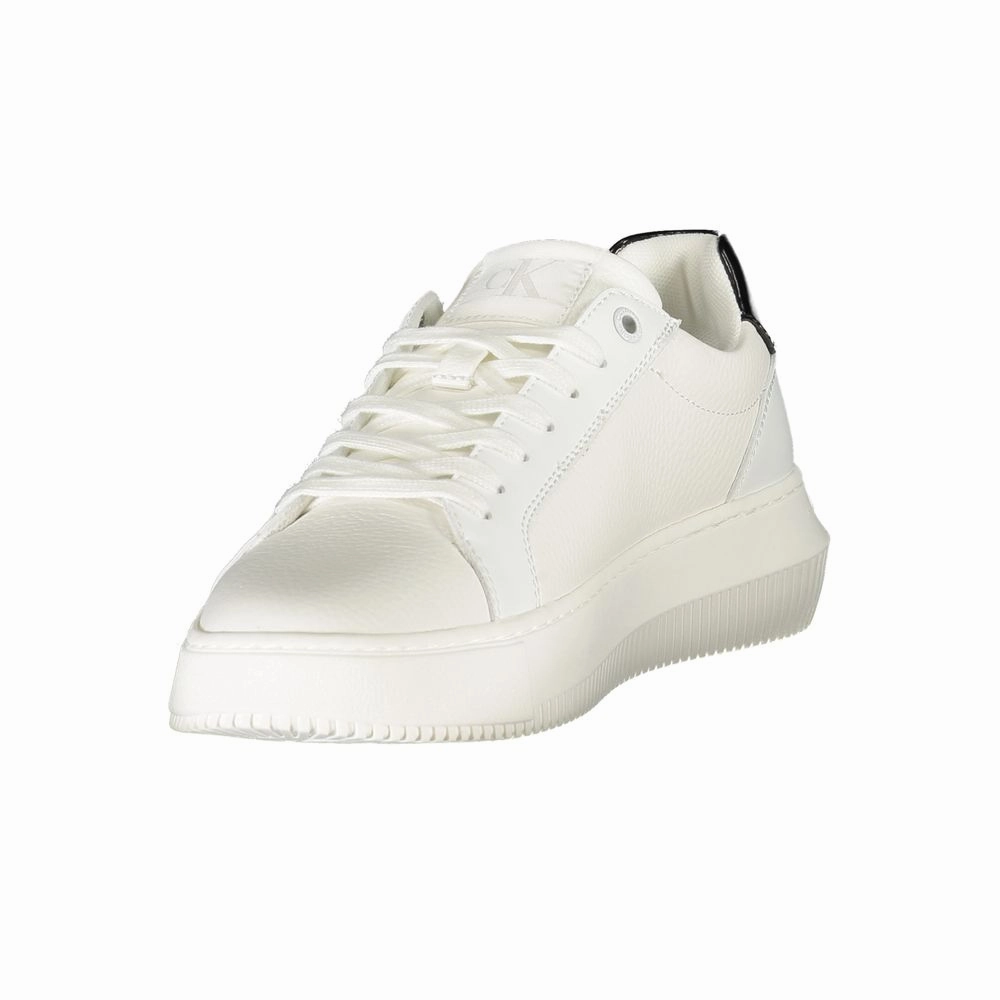 Calvin Klein White Leather Women Sneaker Wash Sneakers
