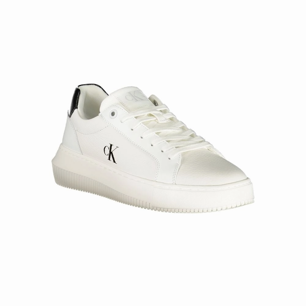 Suit And White Sneakers Calvin Klein White Leather Women Sneaker