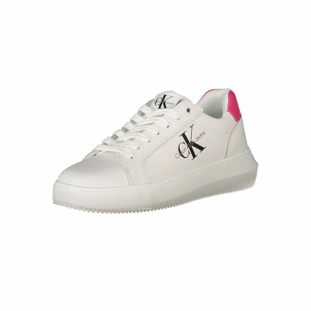 Calvin Klein White Leather Women Sneaker Sneakers In Leather