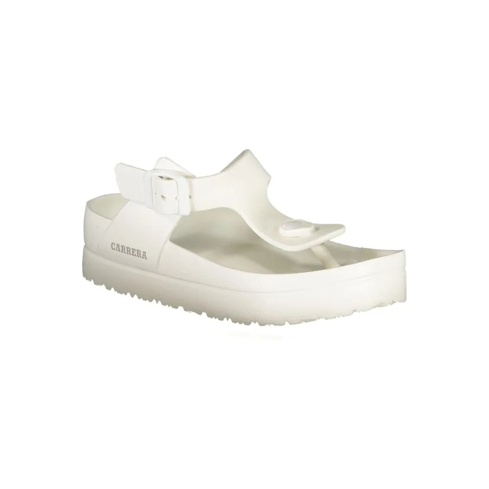 Carrera White Polyethylene Sandal Lace Flats Shoes