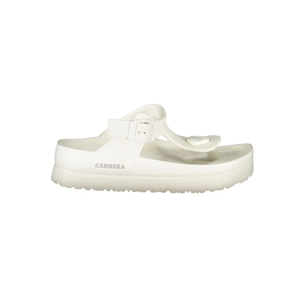 Carrera White Polyethylene Sandal Best Flat Shoes For Gym
