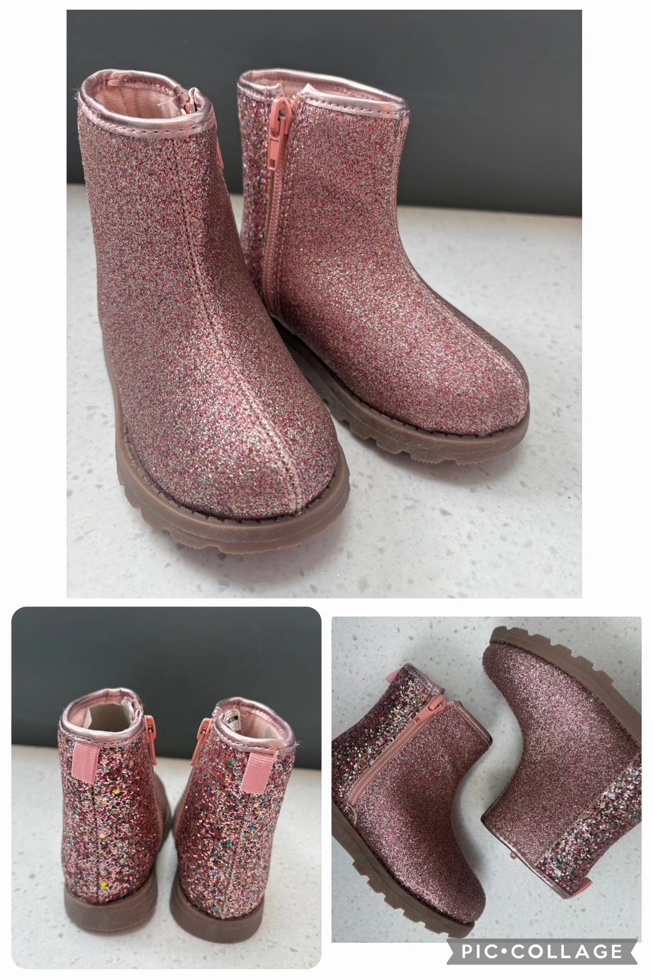 Carters Pink Glitter Boots NWOT - Shoes:           7 (Toddler) Fish Skin Boots