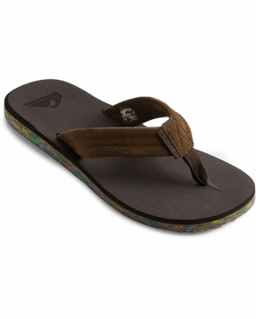 D Type Flip Flop Carver Suede Recycled Flip Flops in Brown