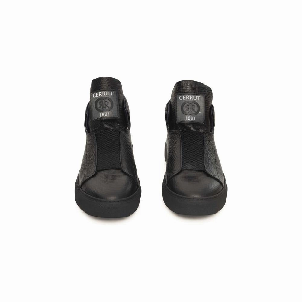 2019 Espadrilles Cerruti 1881 Black Calfskin Men Sneaker