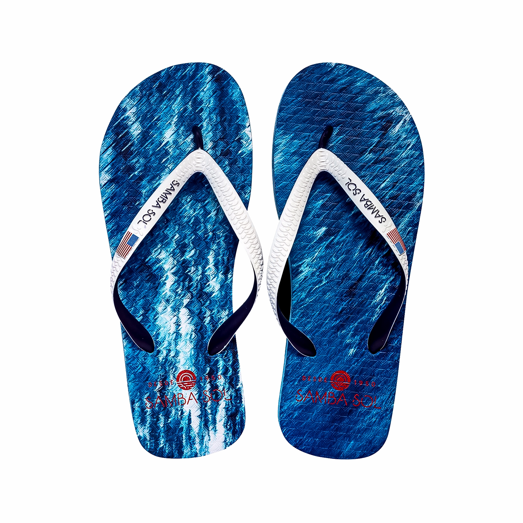 Samba Sol Men's Countries Collection Flip Flops - USA Water Comfort Fit Flip Flops