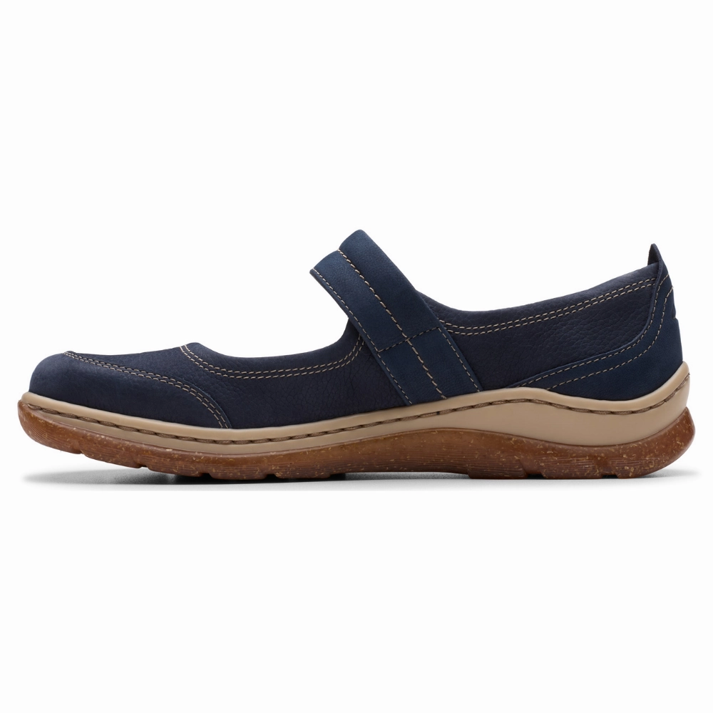Tiger Casual Shoes Clarks Orlene Jane Navy Leather Shoe (Women's)